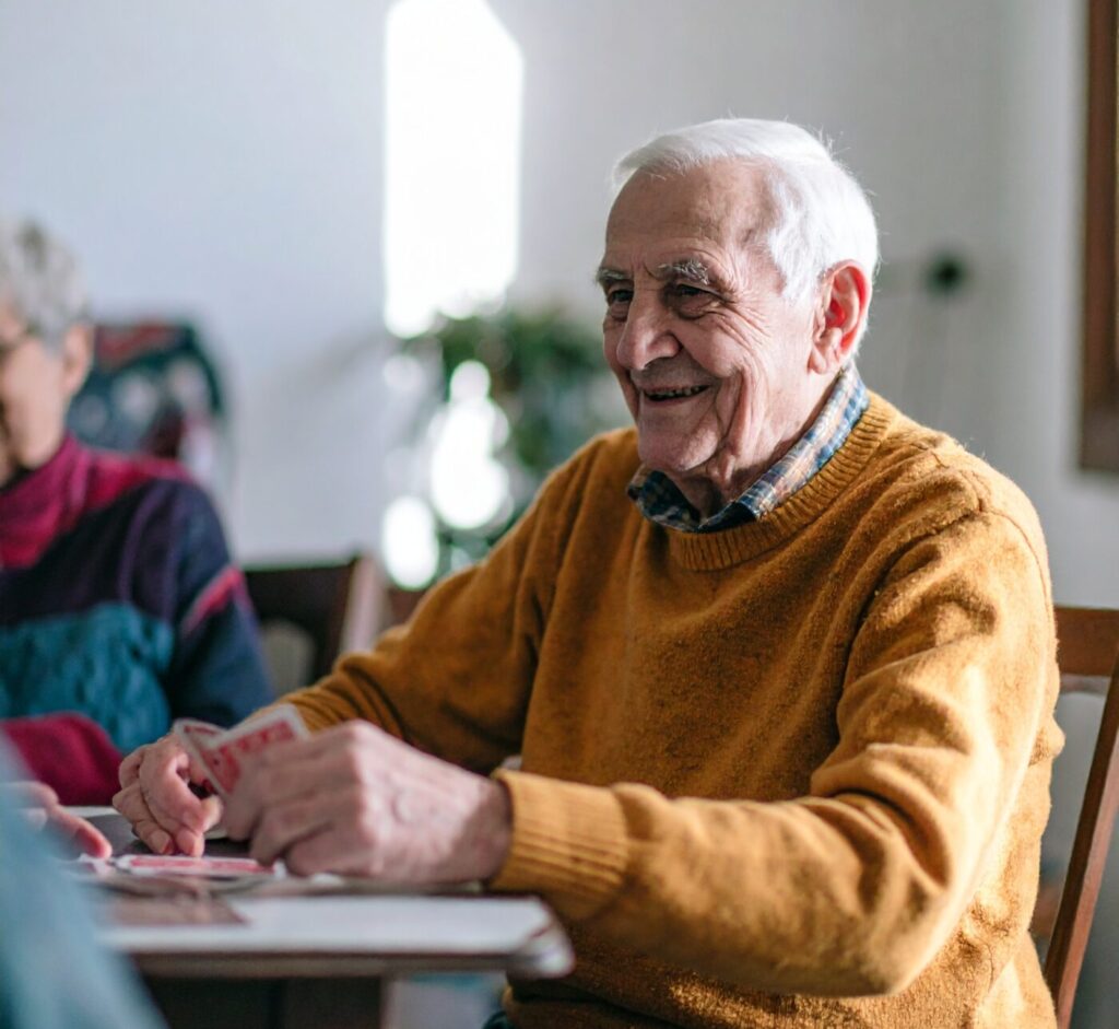 Residents taking part in care home activities